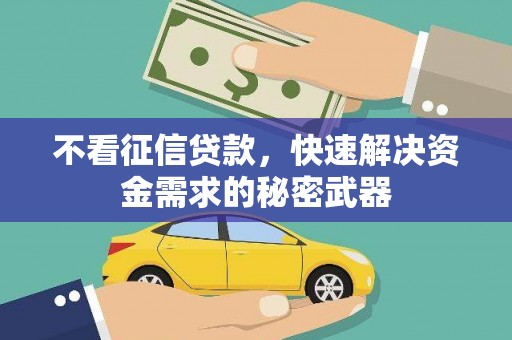 仙桃不看征信贷款，快速解决资金需求的秘密武器