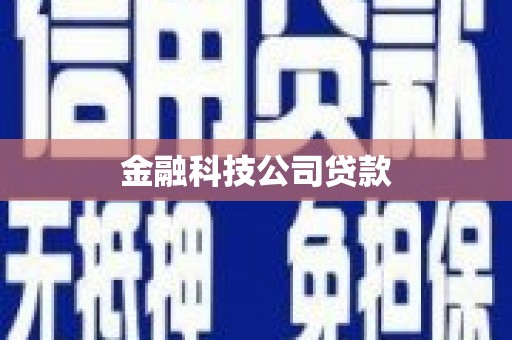 仙桃金融科技公司贷款