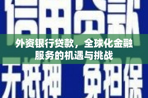 仙桃外资银行贷款，全球化金融服务的机遇与挑战