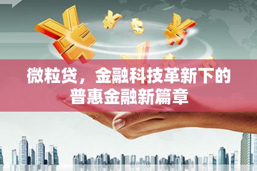 仙桃微粒贷，金融科技革新下的普惠金融新篇章