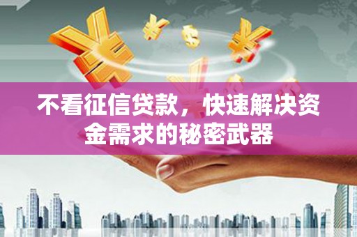 仙桃不看征信贷款，快速解决资金需求的秘密武器