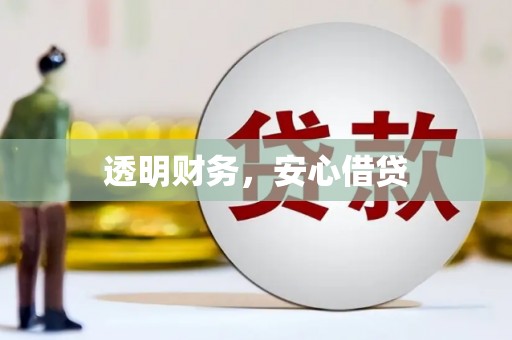 仙桃透明财务，安心借贷