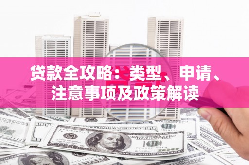 仙桃贷款全攻略：类型、申请、注意事项及政策解读